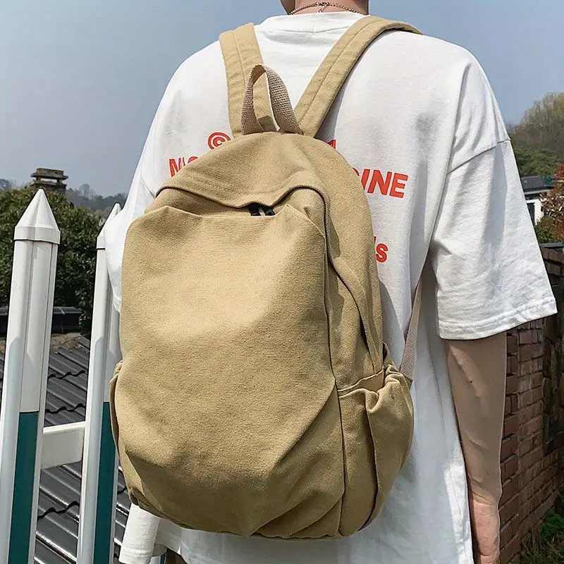 American Vintage Canvas High School Student Backpack Male Niche